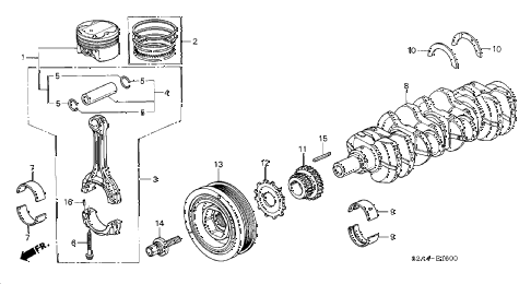 2005 s2000 S2000 2 DOOR 6MT PISTON - CRANKSHAFT diagram 2005 s2000 S2000 2 DOOR 6MT PISTON - CRANKSHAFT diagram