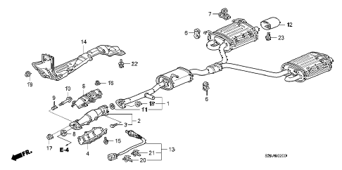 2009 s2000 CR(WITH AC) 2 DOOR 6MT EXHAUST PIPE - MUFFLER diagram 2009 s2000 CR(WITH AC) 2 DOOR 6MT EXHAUST PIPE - MUFFLER diagram