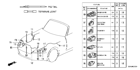 2008 s2000 CR 2 DOOR 6MT ELECTRICAL CONNECTOR (FR.) diagram 2008 s2000 CR 2 DOOR 6MT ELECTRICAL CONNECTOR (FR.) diagram