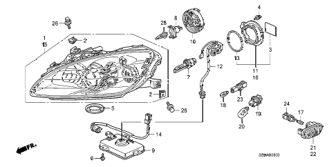 2008 s2000 BASE 2 DOOR 6MT HEADLIGHT diagram 2008 s2000 BASE 2 DOOR 6MT HEADLIGHT diagram