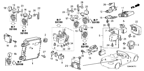 2008 s2000 CR 2 DOOR 6MT CONTROL UNIT (CABIN) diagram 2008 s2000 CR 2 DOOR 6MT CONTROL UNIT (CABIN) diagram