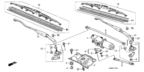 2008 s2000 BASE 2 DOOR 6MT FRONT WIPER diagram 2008 s2000 BASE 2 DOOR 6MT FRONT WIPER diagram