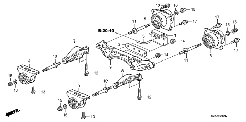 2008 s2000 CR 2 DOOR 6MT REAR DIFFERENTIAL MOUNT diagram 2008 s2000 CR 2 DOOR 6MT REAR DIFFERENTIAL MOUNT diagram
