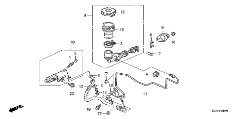 2009 s2000 BASE 2 DOOR 6MT CLUTCH MASTER CYLINDER diagram 2009 s2000 BASE 2 DOOR 6MT CLUTCH MASTER CYLINDER diagram