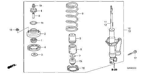 2009 s2000 CR(WITH AC) 2 DOOR 6MT REAR SHOCK ABSORBER diagram 2009 s2000 CR(WITH AC) 2 DOOR 6MT REAR SHOCK ABSORBER diagram