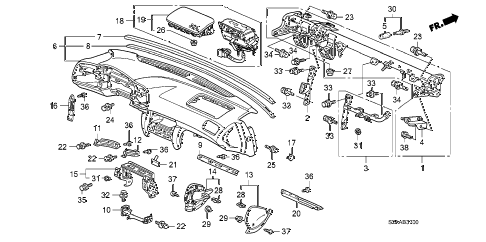 2008 s2000 CR(WITH AC) 2 DOOR 6MT INSTRUMENT PANEL diagram 2008 s2000 CR(WITH AC) 2 DOOR 6MT INSTRUMENT PANEL diagram