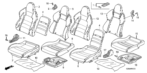 2008 s2000 BASE 2 DOOR 6MT SEAT diagram 2008 s2000 BASE 2 DOOR 6MT SEAT diagram