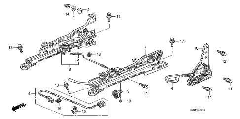 2008 s2000 CR(WITH AC) 2 DOOR 6MT SEAT COMPONENTS (L.) diagram 2008 s2000 CR(WITH AC) 2 DOOR 6MT SEAT COMPONENTS (L.) diagram