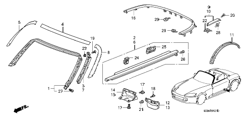 2009 s2000 BASE 2 DOOR 6MT MOLDING - PROTECTORS diagram 2009 s2000 BASE 2 DOOR 6MT MOLDING - PROTECTORS diagram