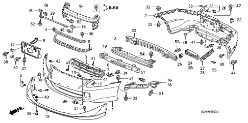 2009 s2000 BASE 2 DOOR 6MT BUMPERS diagram 2009 s2000 BASE 2 DOOR 6MT BUMPERS diagram