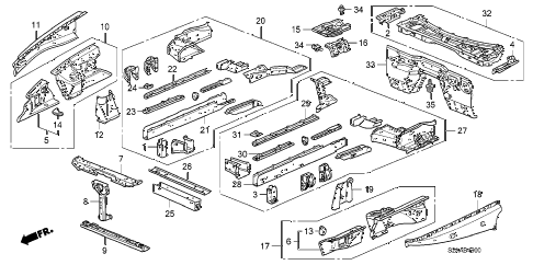 2009 s2000 CR(WITH AC) 2 DOOR 6MT FRONT BULKHEAD diagram 2009 s2000 CR(WITH AC) 2 DOOR 6MT FRONT BULKHEAD diagram