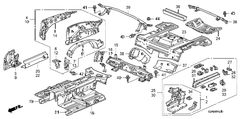 2009 s2000 CR(WITH AC) 2 DOOR 6MT INNER PANEL diagram 2009 s2000 CR(WITH AC) 2 DOOR 6MT INNER PANEL diagram