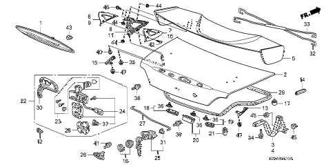 2009 s2000 BASE 2 DOOR 6MT TRUNK LID diagram 2009 s2000 BASE 2 DOOR 6MT TRUNK LID diagram