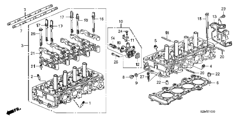 2009 s2000 CR(WITH AC) 2 DOOR 6MT CYLINDER HEAD diagram 2009 s2000 CR(WITH AC) 2 DOOR 6MT CYLINDER HEAD diagram