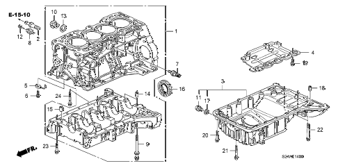 2008 s2000 CR 2 DOOR 6MT CYLINDER BLOCK - OIL PAN diagram 2008 s2000 CR 2 DOOR 6MT CYLINDER BLOCK - OIL PAN diagram