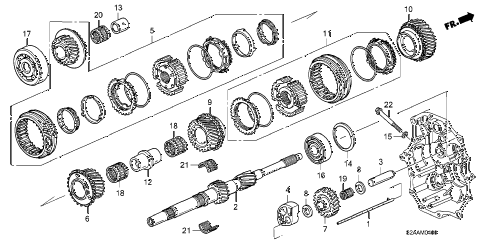 2008 s2000 CR(WITH AC) 2 DOOR 6MT MT MAINSHAFT (KA) diagram 2008 s2000 CR(WITH AC) 2 DOOR 6MT MT MAINSHAFT (KA) diagram