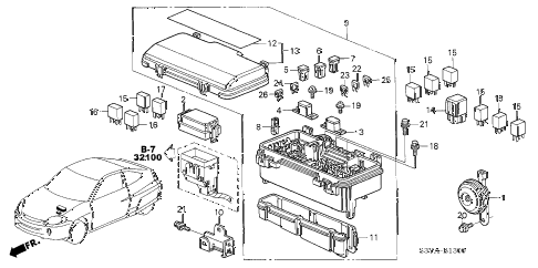2005 insight DX 3 DOOR CVT CONTROL UNIT (ENGINE ROOM) diagram 2005 insight DX 3 DOOR CVT CONTROL UNIT (ENGINE ROOM) diagram