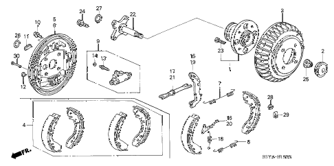 2006 insight DX 3 DOOR 5MT REAR BRAKE (DRUM) diagram 2006 insight DX 3 DOOR 5MT REAR BRAKE (DRUM) diagram