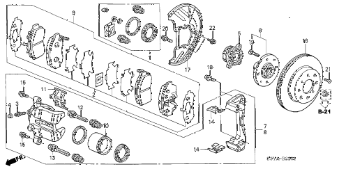 2005 insight DX 3 DOOR CVT FRONT BRAKE (CVT) diagram 2005 insight DX 3 DOOR CVT FRONT BRAKE (CVT) diagram