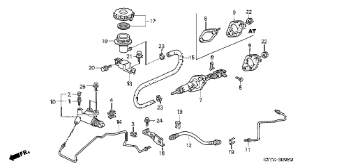 2005 insight DX 3 DOOR 5MT CLUTCH MASTER CYLINDER diagram 2005 insight DX 3 DOOR 5MT CLUTCH MASTER CYLINDER diagram