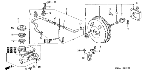 2006 insight DX 3 DOOR 5MT BRAKE MASTER CYLINDER - MASTER POWER diagram 2006 insight DX 3 DOOR 5MT BRAKE MASTER CYLINDER - MASTER POWER diagram