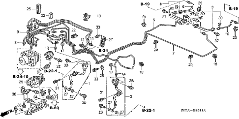 2005 insight DX 3 DOOR CVT BRAKE LINES (ABS) (CVT) diagram 2005 insight DX 3 DOOR CVT BRAKE LINES (ABS) (CVT) diagram