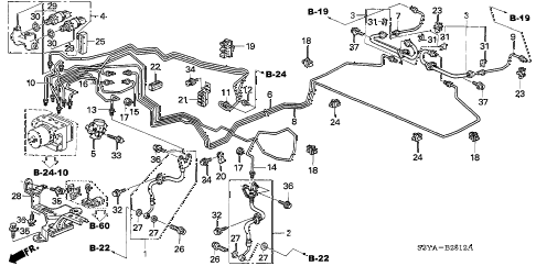 2006 insight DX 3 DOOR 5MT BRAKE LINES (ABS) (MT) (2) diagram 2006 insight DX 3 DOOR 5MT BRAKE LINES (ABS) (MT) (2) diagram