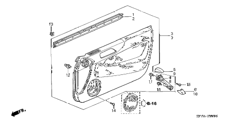 2004 insight DX 3 DOOR 5MT FRONT DOOR LINING diagram 2004 insight DX 3 DOOR 5MT FRONT DOOR LINING diagram