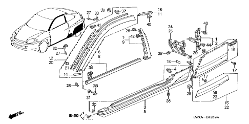 2004 insight DX 3 DOOR 5MT MOLDING diagram 2004 insight DX 3 DOOR 5MT MOLDING diagram