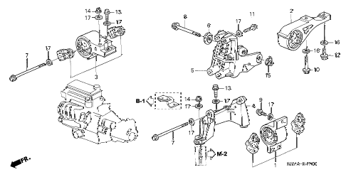 2006 insight DX(A/C) 3 DOOR 5MT ENGINE MOUNTS (MT) diagram 2006 insight DX(A/C) 3 DOOR 5MT ENGINE MOUNTS (MT) diagram