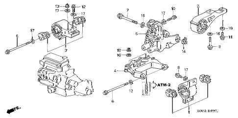 2005 insight DX 3 DOOR CVT ENGINE MOUNTS (AT) diagram 2005 insight DX 3 DOOR CVT ENGINE MOUNTS (AT) diagram