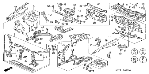 2004 insight DX 3 DOOR 5MT FRONT BULKHEAD - DASHBOARD diagram 2004 insight DX 3 DOOR 5MT FRONT BULKHEAD - DASHBOARD diagram