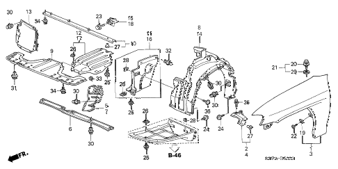 2005 insight DX 3 DOOR 5MT FRONT FENDERS diagram 2005 insight DX 3 DOOR 5MT FRONT FENDERS diagram