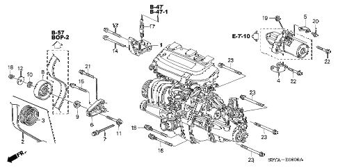 2006 insight DX 3 DOOR 5MT ENGINE MOUNTING BRACKET diagram 2006 insight DX 3 DOOR 5MT ENGINE MOUNTING BRACKET diagram