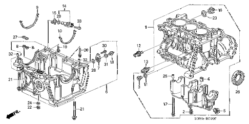 2005 insight DX 3 DOOR 5MT CYLINDER BLOCK - OIL PAN diagram 2005 insight DX 3 DOOR 5MT CYLINDER BLOCK - OIL PAN diagram