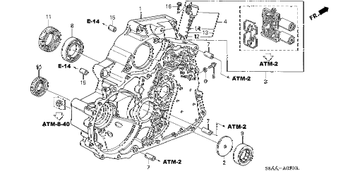 2004 civic DX(SIDE SRS) 4 DOOR 4AT AT TORQUE CONVERTER CASE diagram 2004 civic DX(SIDE SRS) 4 DOOR 4AT AT TORQUE CONVERTER CASE diagram
