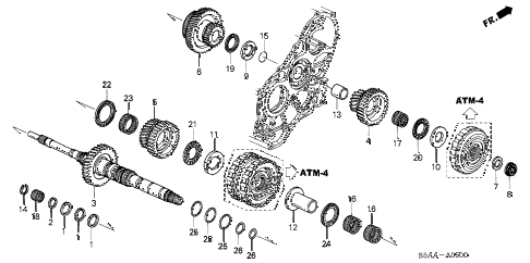 2004 civic DX 4 DOOR 4AT AT MAINSHAFT diagram 2004 civic DX 4 DOOR 4AT AT MAINSHAFT diagram