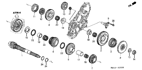 2004 civic DX(SIDE SRS) 4 DOOR 4AT AT COUNTERSHAFT diagram 2004 civic DX(SIDE SRS) 4 DOOR 4AT AT COUNTERSHAFT diagram