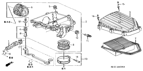 2004 civic DX(SIDE SRS) 4 DOOR 4AT AIR CLEANER diagram 2004 civic DX(SIDE SRS) 4 DOOR 4AT AIR CLEANER diagram