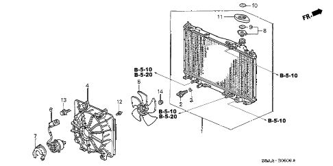 2004 civic EX 4 DOOR 5MT RADIATOR (DENSO) diagram 2004 civic EX 4 DOOR 5MT RADIATOR (DENSO) diagram