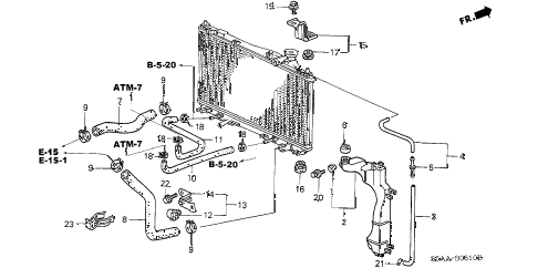 2004 civic EX 4 DOOR 5MT RADIATOR HOSE - RESERVE TANK diagram 2004 civic EX 4 DOOR 5MT RADIATOR HOSE - RESERVE TANK diagram