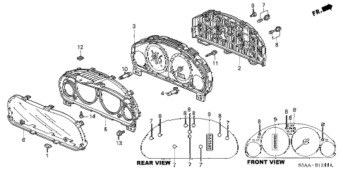 2004 civic DX 4 DOOR 4AT METER COMPONENTS (VISTEON) (1) diagram 2004 civic DX 4 DOOR 4AT METER COMPONENTS (VISTEON) (1) diagram