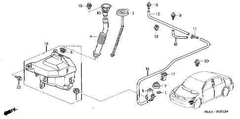 2004 civic DX(SIDE SRS) 4 DOOR 4AT WINDSHIELD WASHER (1) diagram 2004 civic DX(SIDE SRS) 4 DOOR 4AT WINDSHIELD WASHER (1) diagram