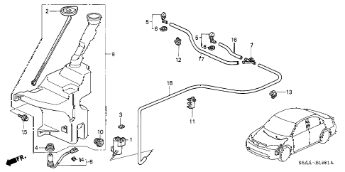 2004 civic EX(SIDE SRS) 4 DOOR 4AT WINDSHIELD WASHER (2) diagram 2004 civic EX(SIDE SRS) 4 DOOR 4AT WINDSHIELD WASHER (2) diagram