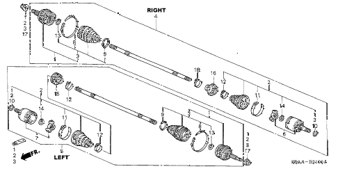 2004 civic DX-VP(VP SIDE SRS) 4 DOOR 5MT DRIVESHAFT diagram 2004 civic DX-VP(VP SIDE SRS) 4 DOOR 5MT DRIVESHAFT diagram
