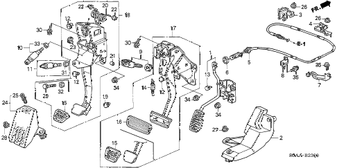 2004 civic DX(SIDE SRS) 4 DOOR 4AT PEDAL diagram 2004 civic DX(SIDE SRS) 4 DOOR 4AT PEDAL diagram