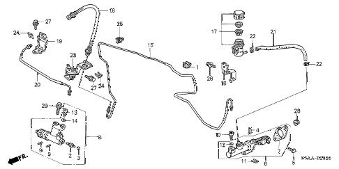 2004 civic EX 4 DOOR 5MT CLUTCH MASTER CYLINDER (1) diagram 2004 civic EX 4 DOOR 5MT CLUTCH MASTER CYLINDER (1) diagram
