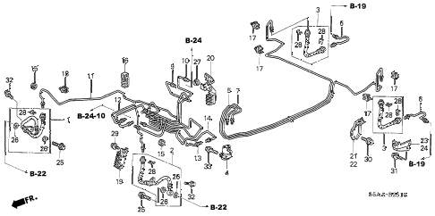 2004 civic EX(SIDE SRS) 4 DOOR 4AT BRAKE LINES (ABS) (1) diagram 2004 civic EX(SIDE SRS) 4 DOOR 4AT BRAKE LINES (ABS) (1) diagram