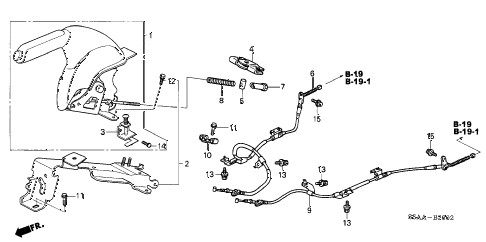 2004 civic DX-VP(VP SIDE SRS) 4 DOOR 5MT PARKING BRAKE (3) diagram 2004 civic DX-VP(VP SIDE SRS) 4 DOOR 5MT PARKING BRAKE (3) diagram