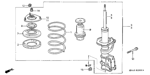 2004 civic EX(SIDE SRS) 4 DOOR 5MT FRONT SHOCK ABSORBER diagram 2004 civic EX(SIDE SRS) 4 DOOR 5MT FRONT SHOCK ABSORBER diagram